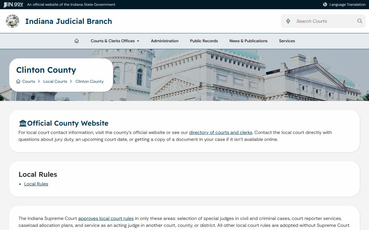 Clinton County court records after jail arrest local court page