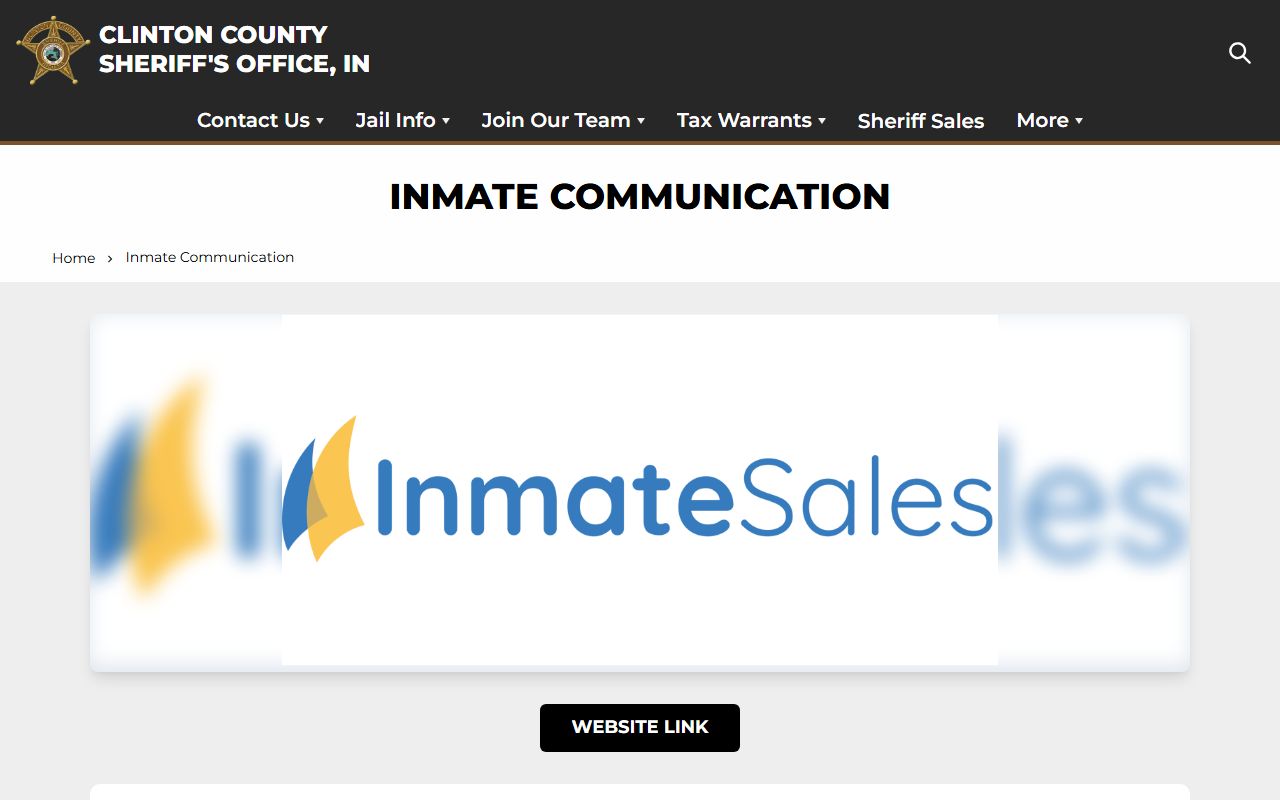 Clinton County Jail inmate communication scheduling page
